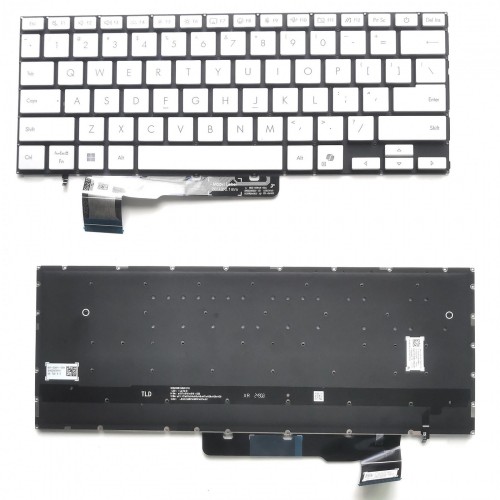 Клавиатура за лаптоп Asus ZenBook A14 UX3407 UX3407QA Сребриста Без Рамка С Малък Ентър с Подсветка