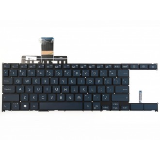 Клавиатура за лаптоп Asus ZenBook Duo 14 UX482 UX482E UX482EA Синя Без Рамка С Малък Ентър с Подсветка