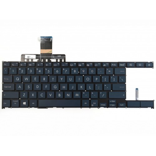 Клавиатура за лаптоп Asus ZenBook Duo 14 UX482 UX482E UX482EA Синя Без Рамка С Малък Ентър с Подсветка