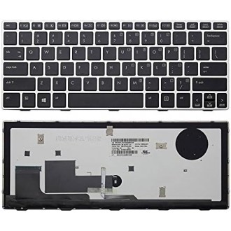 Tastatura HP EliteBook 810 G1 810 G2 810 G3, Neagra, Cu Rama Arginitie, Cu iluminare, US/UK