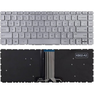 Tastatura HP Pavilion 14-BS 14-BS000 14-BS100 14-BS500, Argintie, Fara Rama, Cu iluminare, US