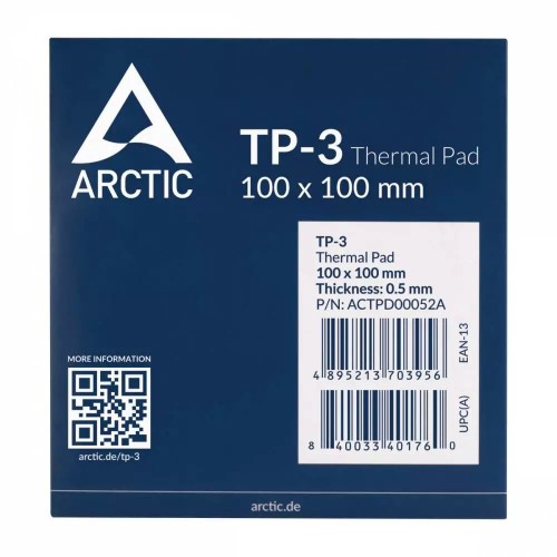 Pad conductiv termic pentru repararea laptopului 100x100x0.5 mm Arctic TP-3 - Albastru