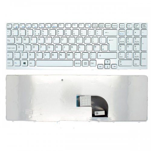 Tastatura Sony Voio SVE17, Alba, Cu Rama Alba, US/UK