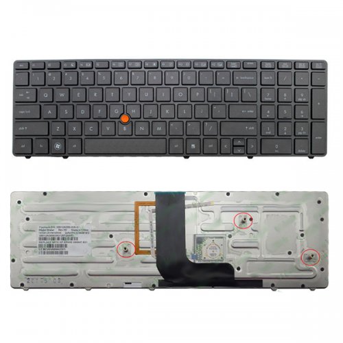 Πληκτρολόγιο HP EliteBook 8560W, Γκρί Γκρί, με Pointing Stick με Backlit, US/UK
