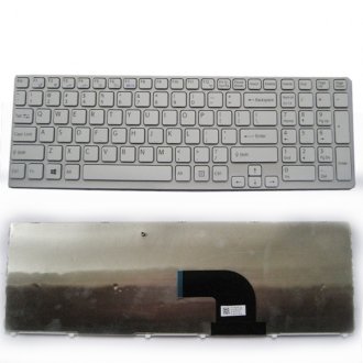 Πληκτρολόγιο Sony Vaio SVE15, άσπροa Ασήμι, Τυπε 2, US/UK