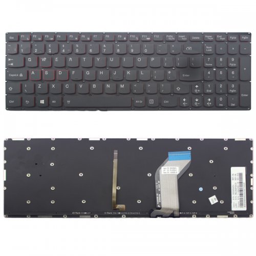 Tastatura Lenovo Y700-15ISK, Neagra, Fara Rama, Cu iluminare, US