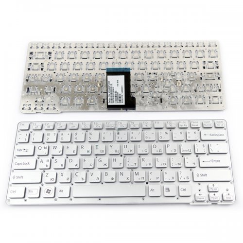 Tastatura Sony Vaio VPC-CA, Argintie, Fara Rama, Pentru modele cu iluminare, US/UK (+BG Print)