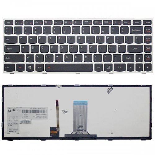 Tastatura Lenovo G40 G40-70 Flex 2 14, Neagra, Cu Rama Arginitie, Cu iluminare, US/UK