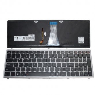 Tastatura Lenovo Z510, Neagra, Cu Rama Arginitie, Cu iluminare, US/UK (+BG Print)