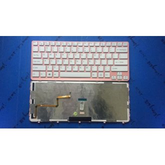 Πληκτρολόγιο Sony Vaio SVE14, άσπροa Ροζ με Backlit, US/UK