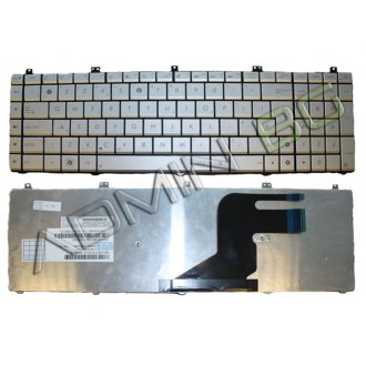 Πληκτρολόγιο Asus N55, Ασήμι, US/UK ( +BG Print)