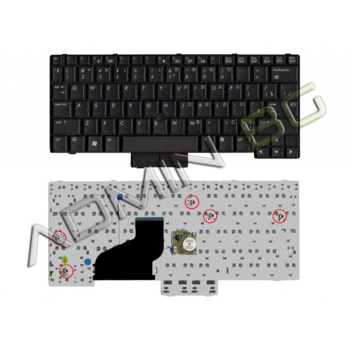 Πληκτρολόγιο HP Compaq 2510p, Μαύρο, US/UK ( +BG Print)