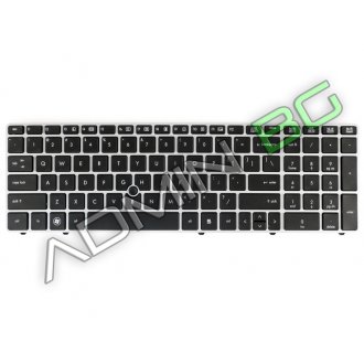 Tastatura HP ProBook 8560p 6560p 6565p, Neagra, Cu Rama Arginitie, US/UK