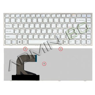 Πληκτρολόγιο Sony Vaio VPC-S Series, άσπροa Ασήμι, US/UK ( +BG Print)