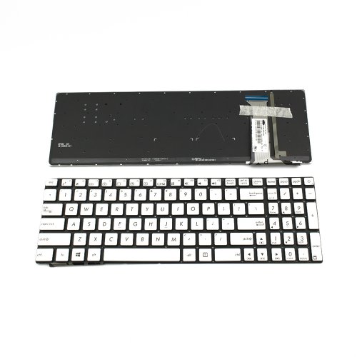 Tastatura Asus G551JW G771 N551, Argintie, Fara Rama, Cu iluminare, US