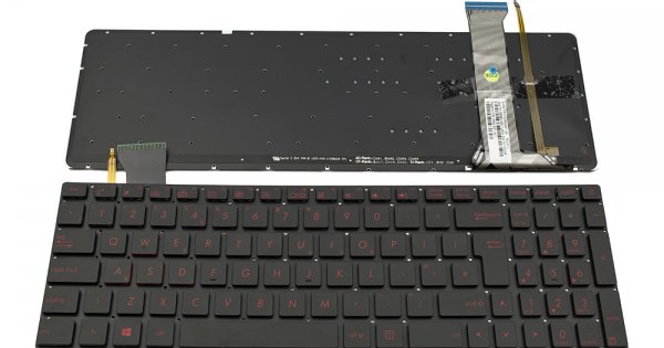 Клавиатура за лаптоп Asus ROG G552 GL552 G552V Черна Без Рамка (Голям ...
