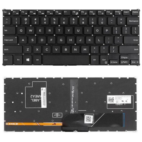 Πληκτρολόγιο Dell Latitude 11 5175 5179, Μαύρο με Backlit, US