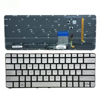 Tastatura HP Spectre 13-3000 13-3040eg 13-3011ea, Argintie, Fara Rama, Cu iluminare, US
