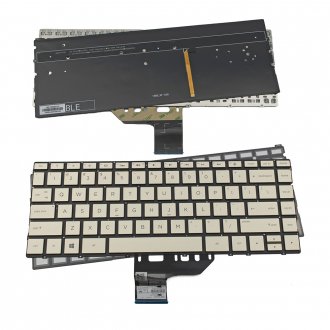 Tastatura HP Spectre X360 13-W, De aur, Fara Rama, Cu iluminare, US