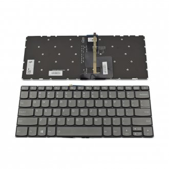Tastatura Lenovo IdeaPad 320-14ISK 320S-14IKB 320S-14IKBR, Gri, Fara Rama, Cu iluminare, Originala, US/UK