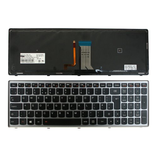 Πληκτρολόγιο Lenovo IdeaPad U510 Z710 U710, Μαύρο Ασήμι με Backlit, US/UK ( +BG Print)