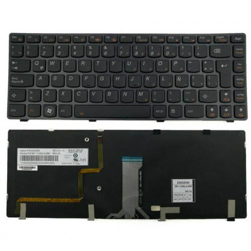 Tastatura Lenovo IdeaPad Y480, Neagra, Cu Rama Neagra, Cu iluminare, US/UK