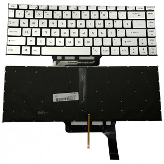 Tastatura MSI GS65 GS65 Stealth GS65VR MS-16Q2, Argintie, Fara Rama, Cu iluminare, US