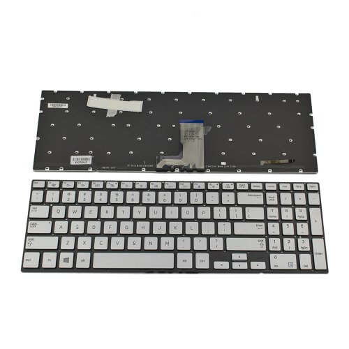 Tastatura Samsung NP670Z5E NP680Z5E NP770Z5E NP780Z5E NP870Z5E NP880Z5E, Argintie, Fara Rama, Cu iluminare, US