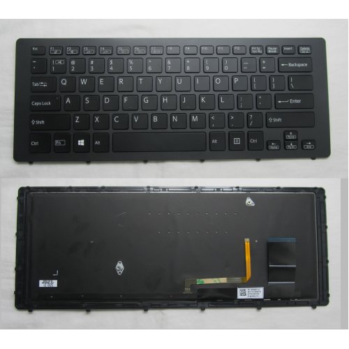 Tastatura Sony Vaio SVF15N Series, Neagra, Cu Rama Neagra, Cu iluminare, US/UK