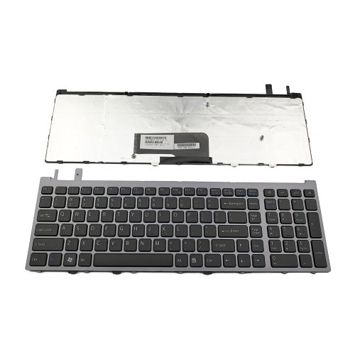 Tastatura Sony Vaio VGN-AW, Neagra, Cu Rama Gri, US/UK