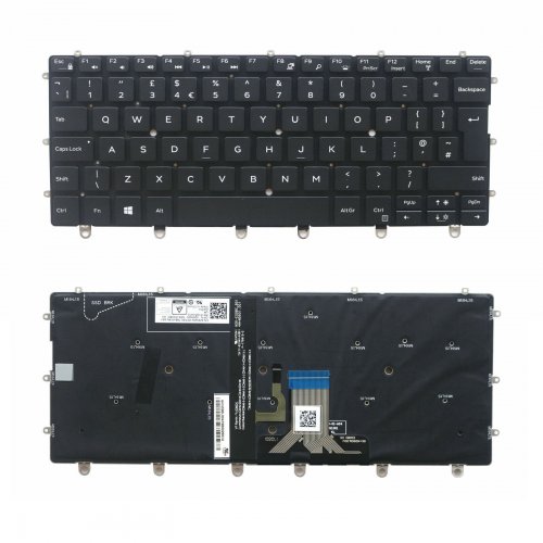 Πληκτρολόγιο Dell XPS 13 9365, Μαύρο με Backlit, UK