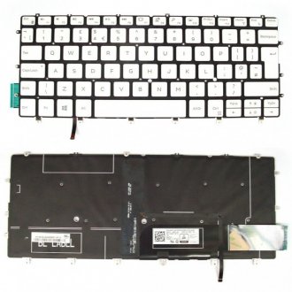 Πληκτρολόγιο Dell XPS 13 9370, άσπροa με Backlit, UK