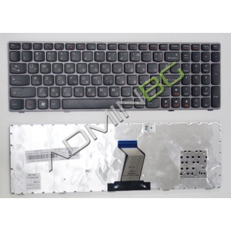 Tastatura Lenovo Y570, Neagra, Cu Rama Violet, US/UK (+BG Print)