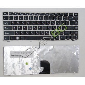 Tastatura Lenovo Z360, Neagra, Cu Rama Arginitie, US/UK (+BG Print)